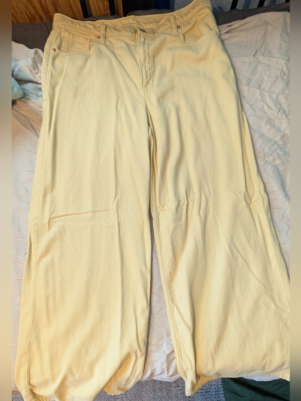 GAP Yellow Wide Leg Pants